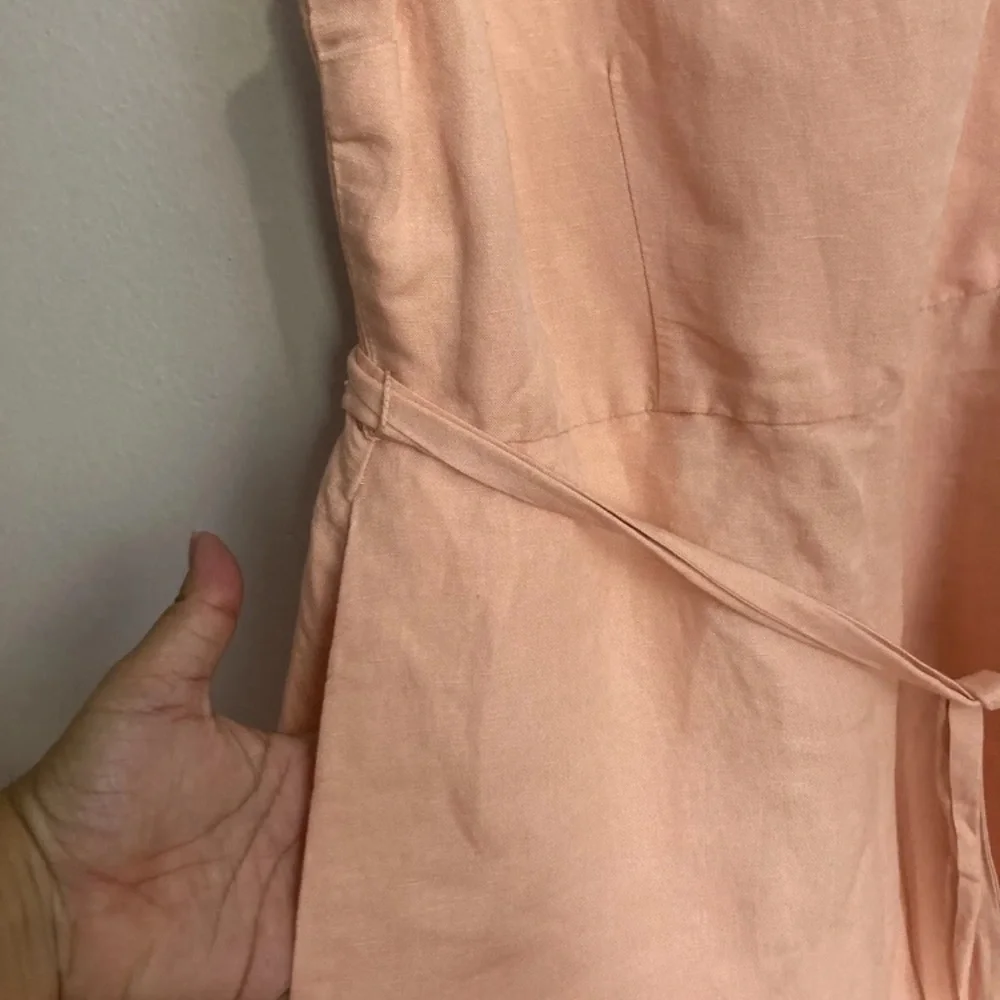 7-4 H&M linen blend romper shorts peach Medium NWT